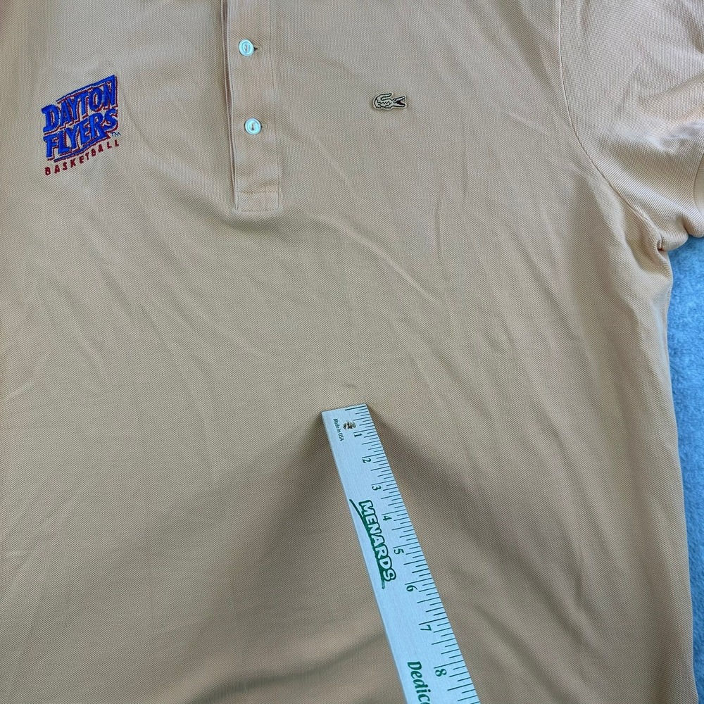 Lacoste Vintage Washed Orange Polo Shirt Dayton Flyers Basketball Mens 8 3XL - Picture 6 of 11